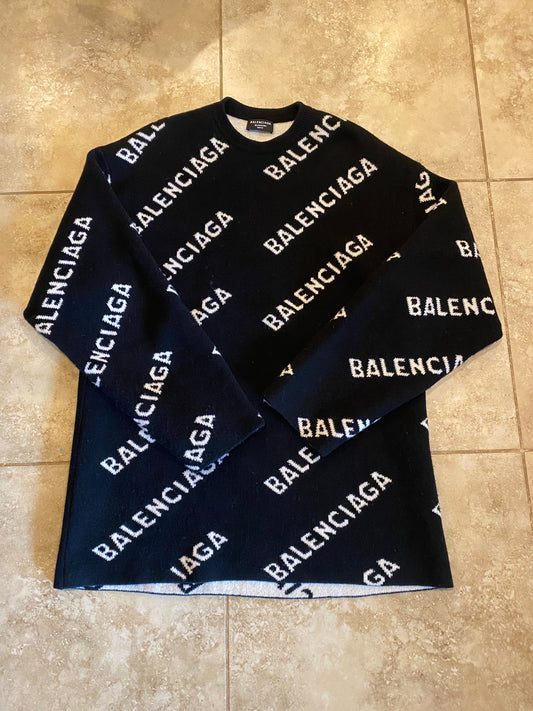 Balenciaga All over Print Crewneck