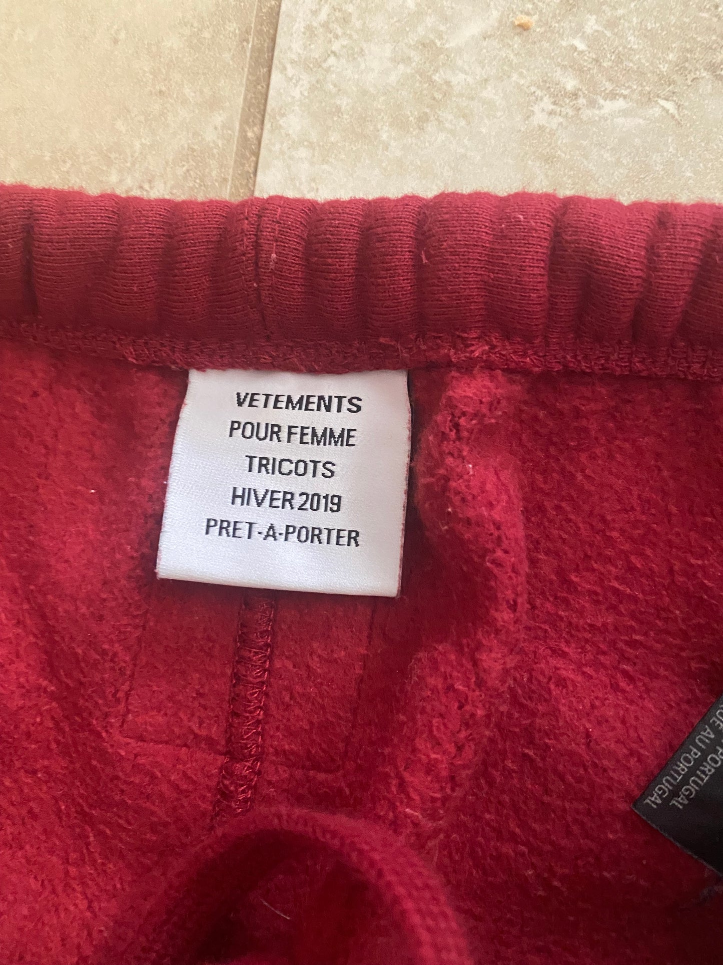 Vetements Red Sweatpants