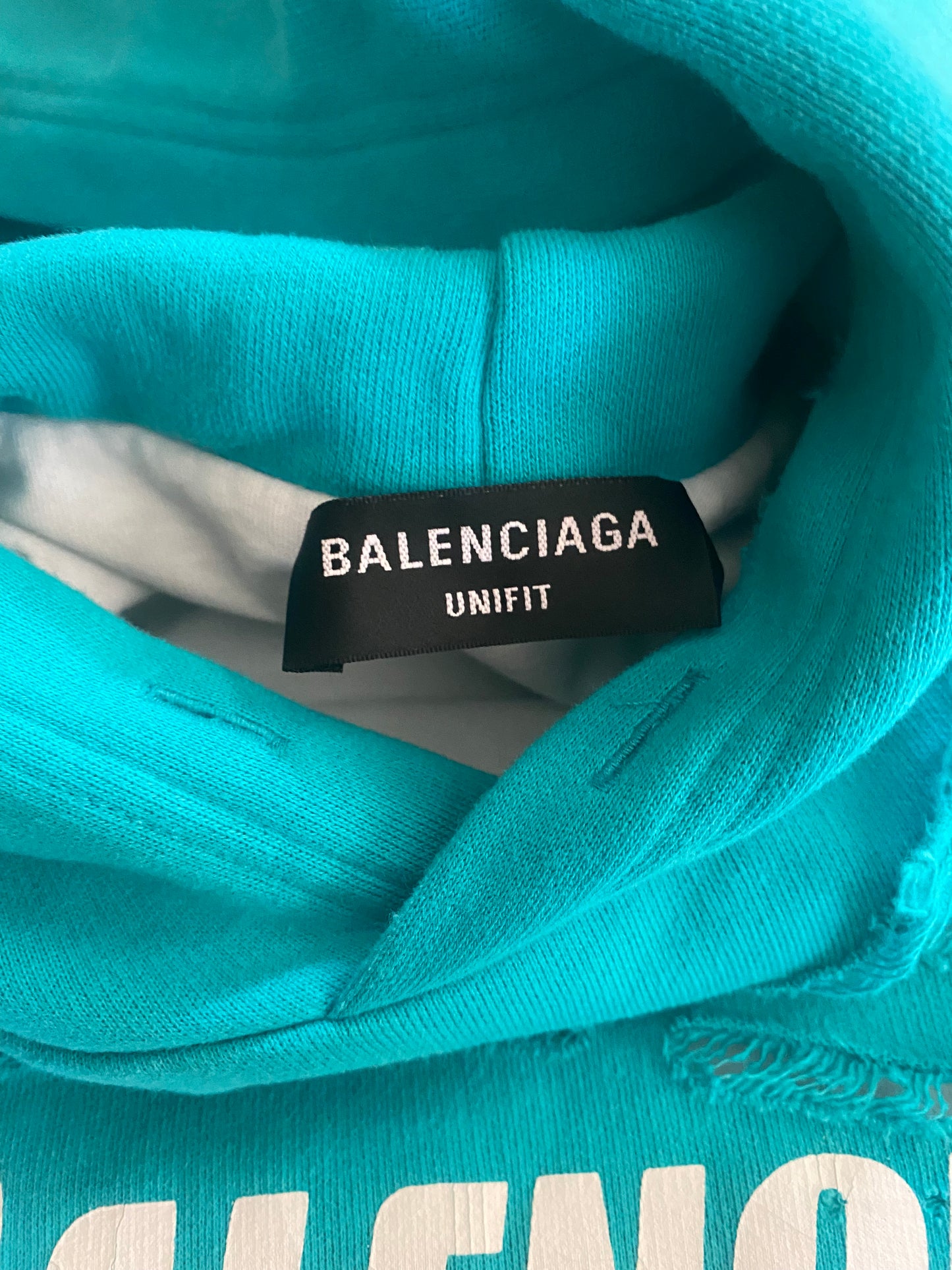 Balenciaga Destroyed Logo Hoodie