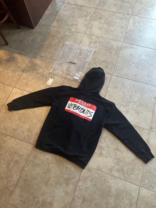 Vetements "Hello my name is Vetements" Zip up hoodie