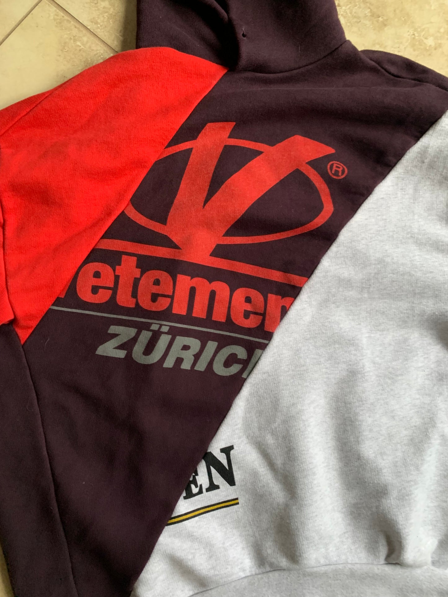 Vetements Zurich Split Logo Hoodie