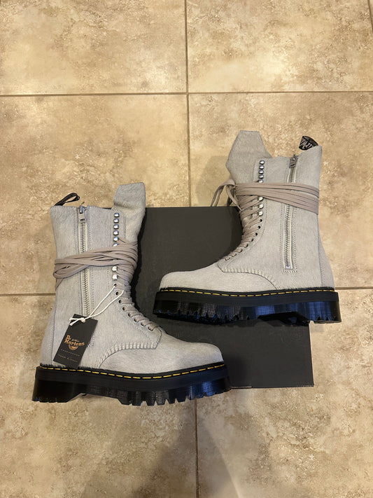 Rick Owens x Dr. Martens Quad Sole Calf Hair Boots