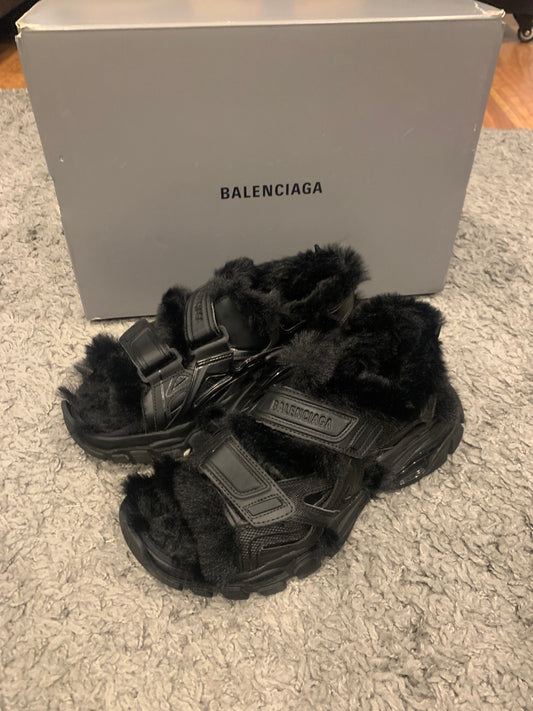 Balenciaga Fuzzy Track Sandals