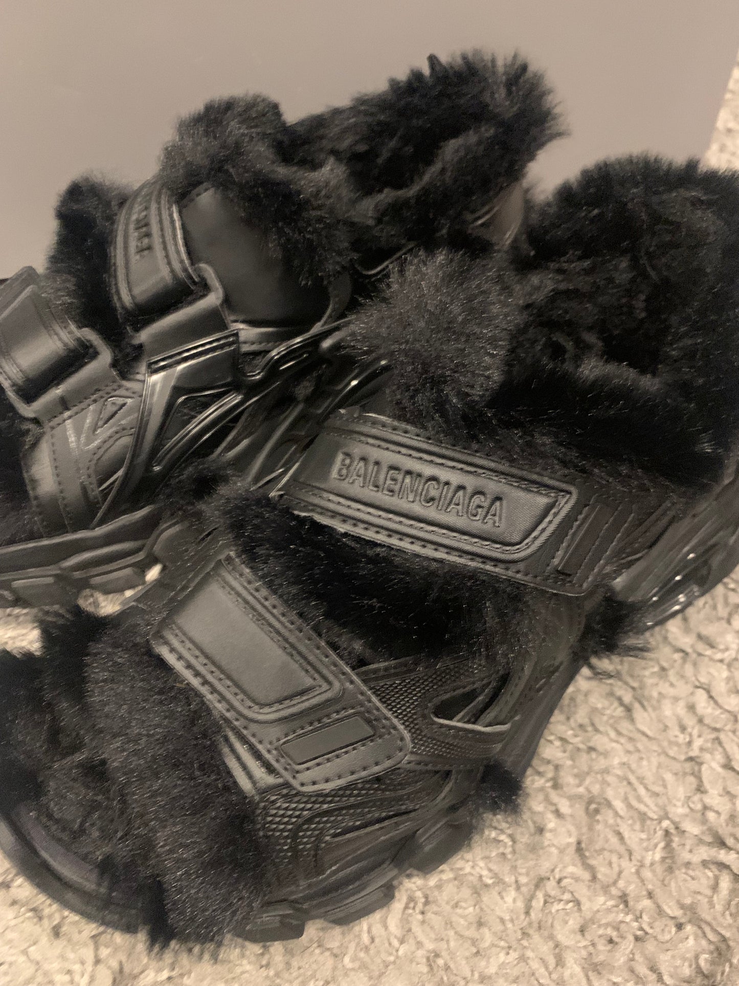 Balenciaga Fuzzy Track Sandals