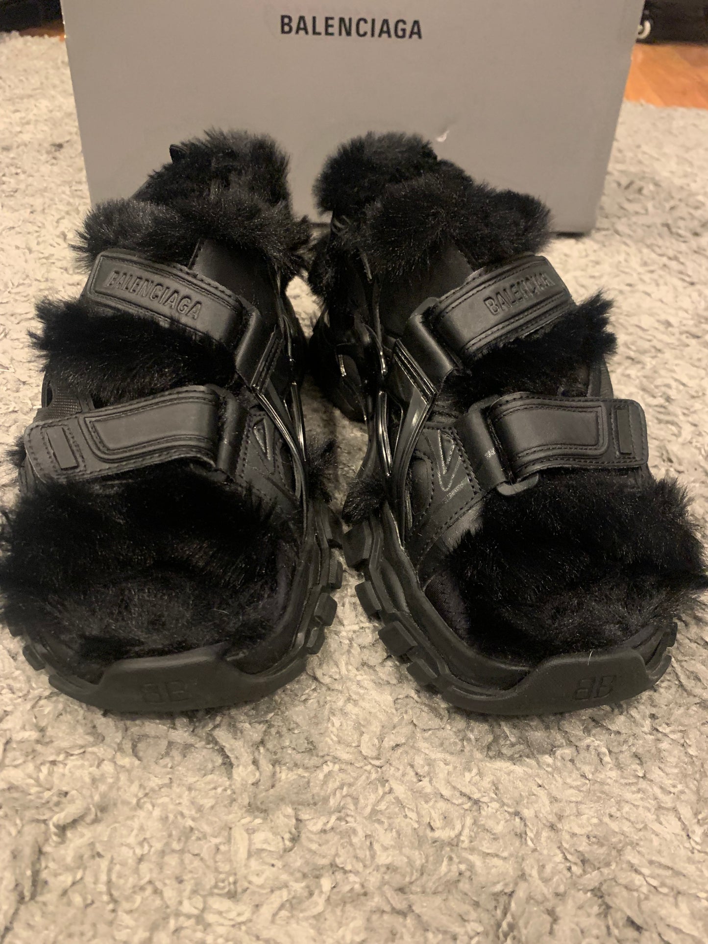 Balenciaga Fuzzy Track Sandals