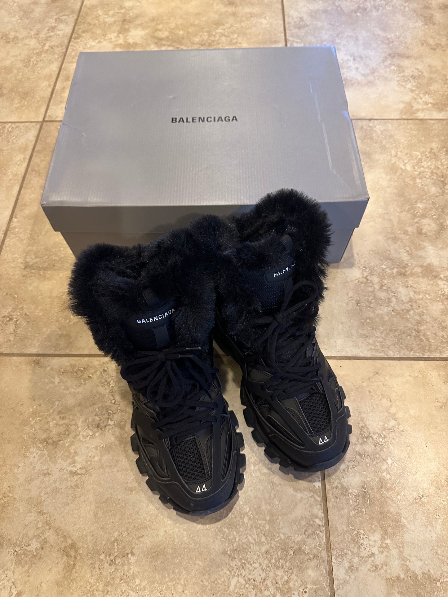 Balenciaga Track Hike High top fur Shoes