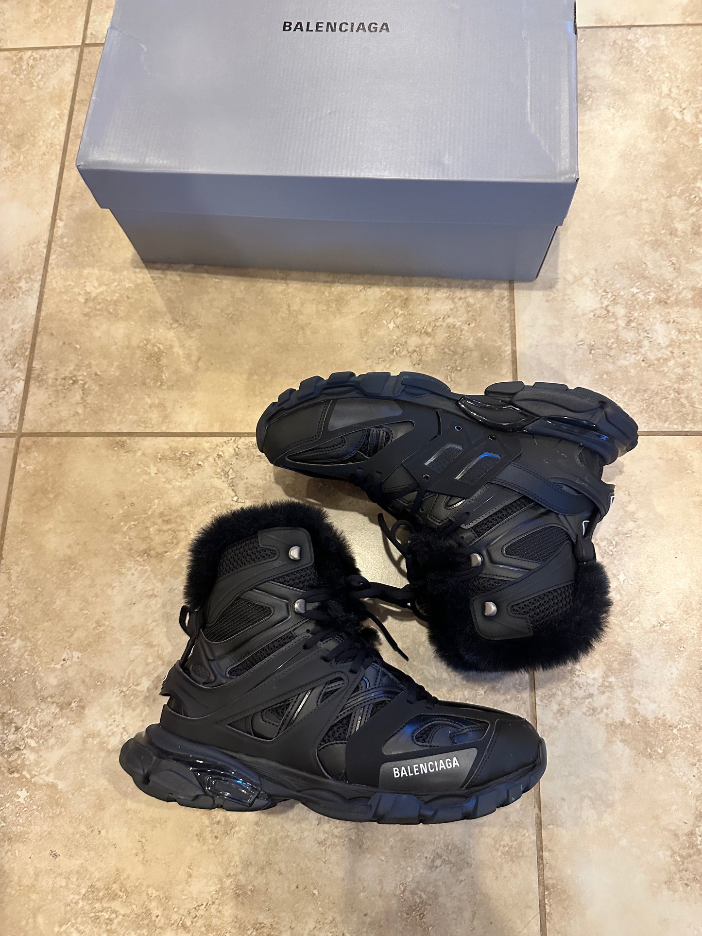 Balenciaga Track Hike High top fur Shoes