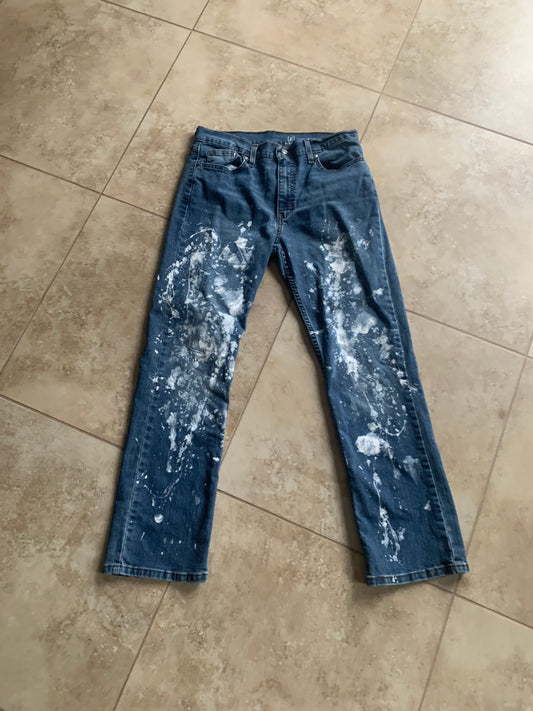 Helmet Lang paint splatter Custom Look alike Jeans