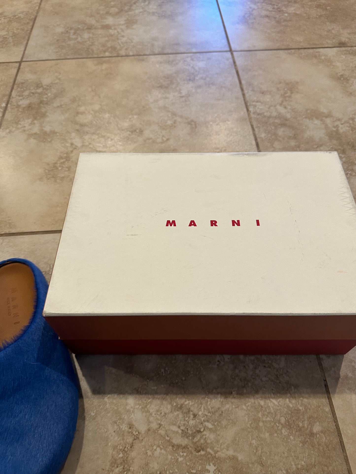 Marni Fussbett Calf Hair Sabot Mules